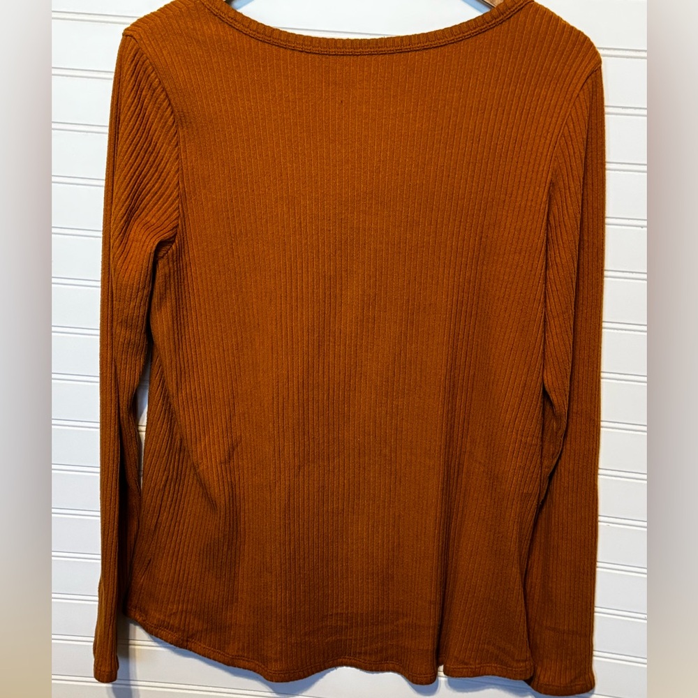 American Eagle Orange Ribbed Shirt Sz L - Picture 3 of 7